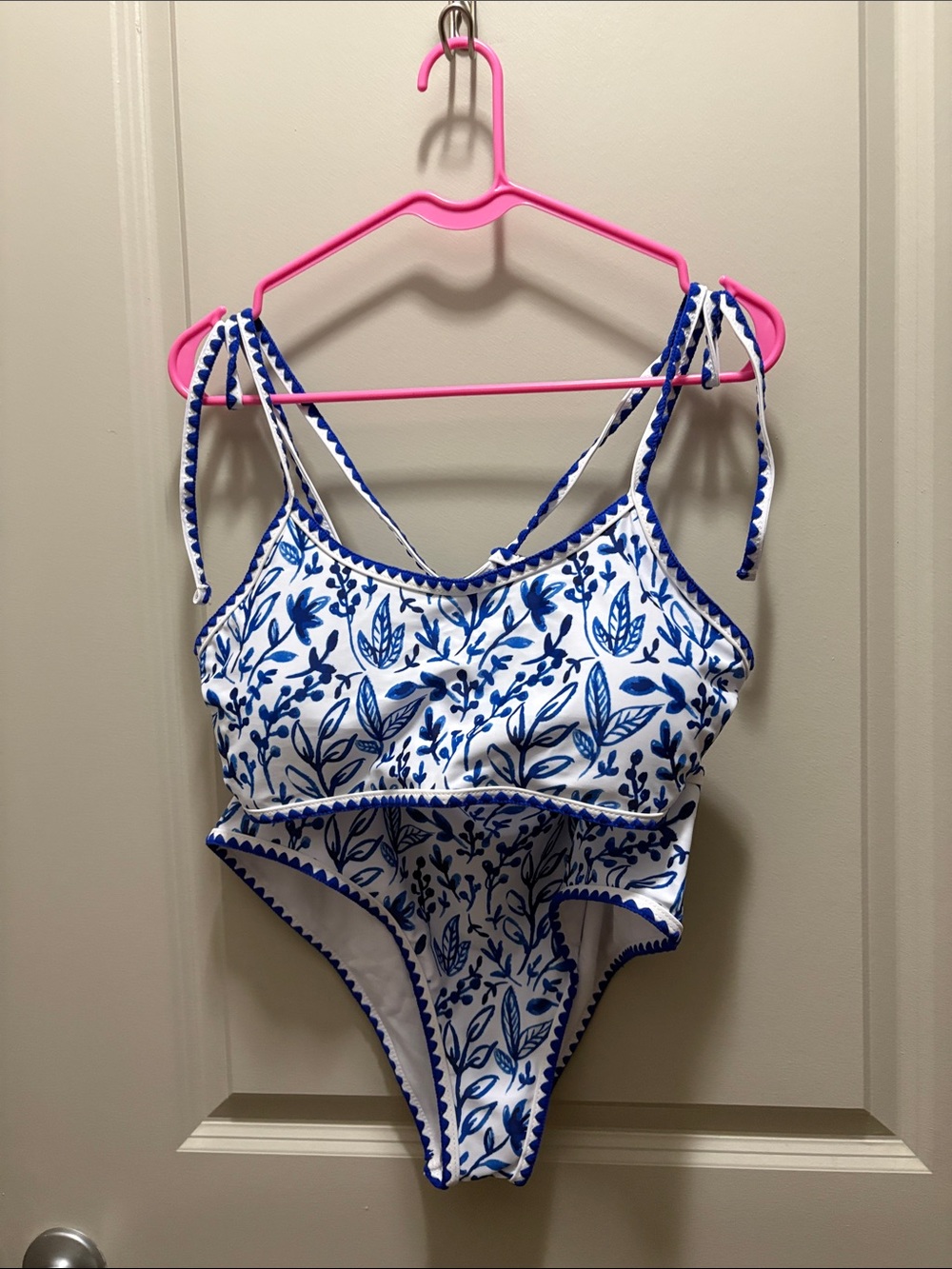 CLOSET CLEAN OUT - Blue & White Floral One-Piece Swimsuit